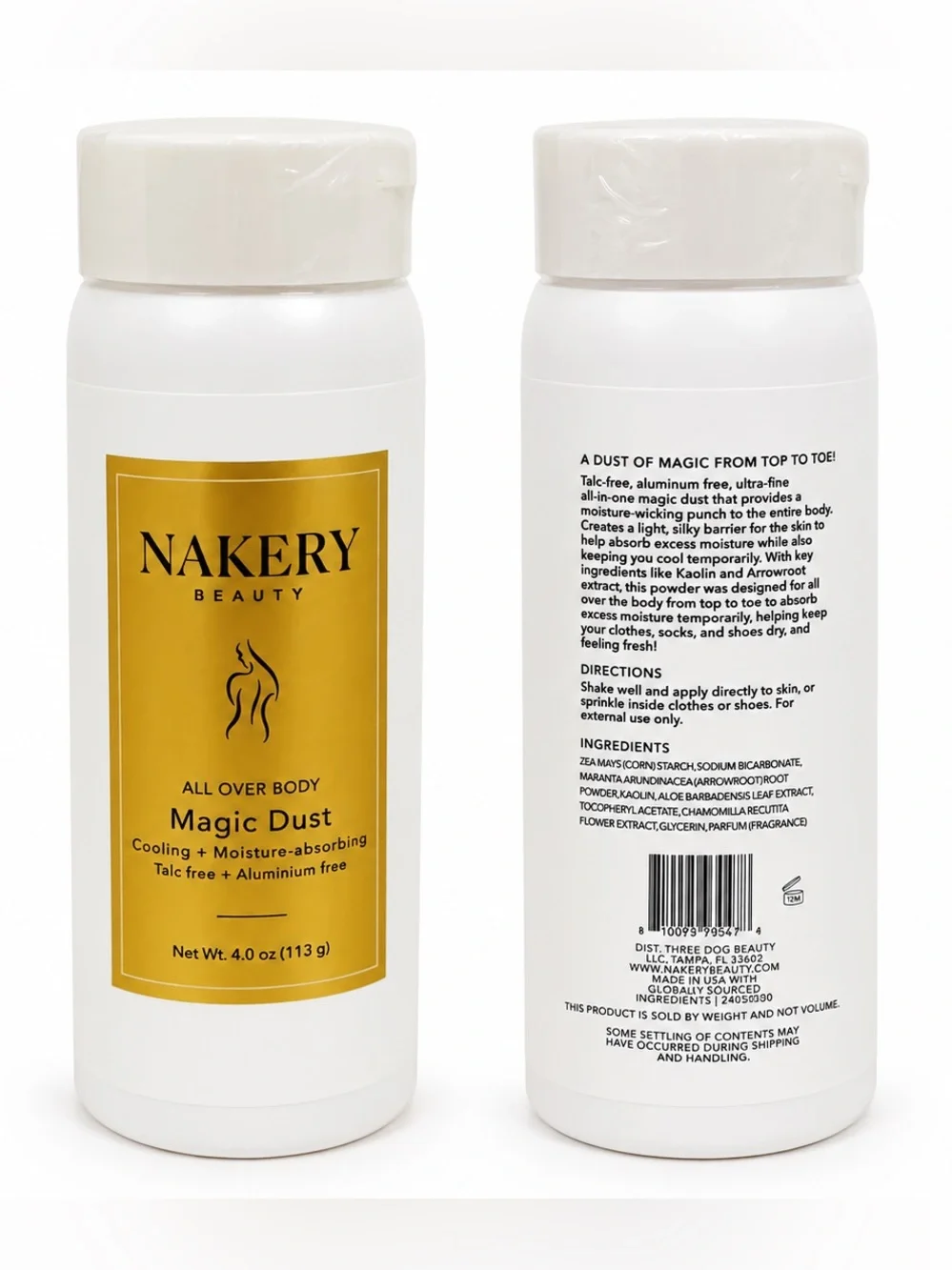 Nakery Beauty Magic Dust All Over Body Powder - White‎ & Gold